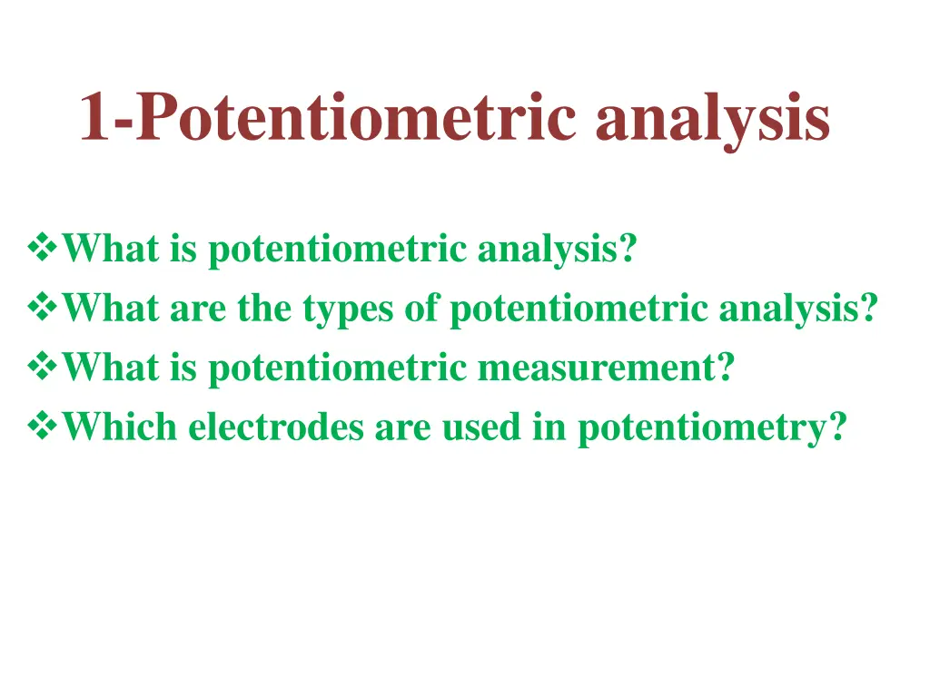 1 potentiometric analysis