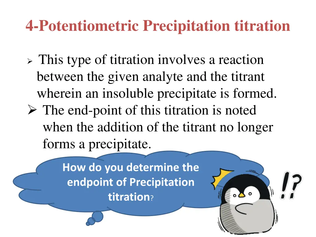 4 potentiometric precipitation titration