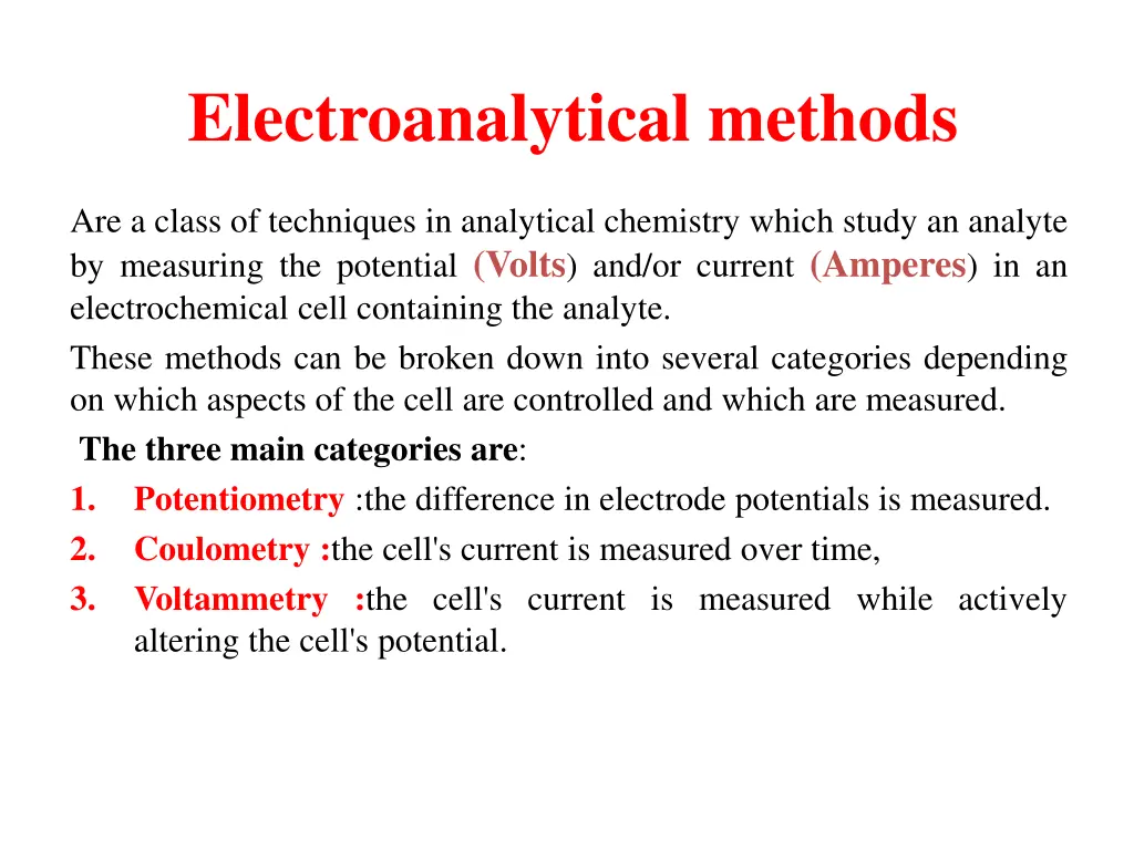 electroanalytical methods