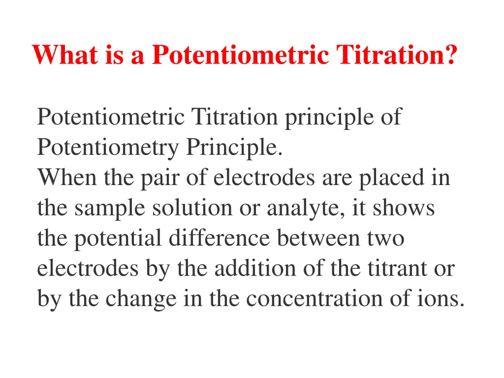 what is a potentiometric titration