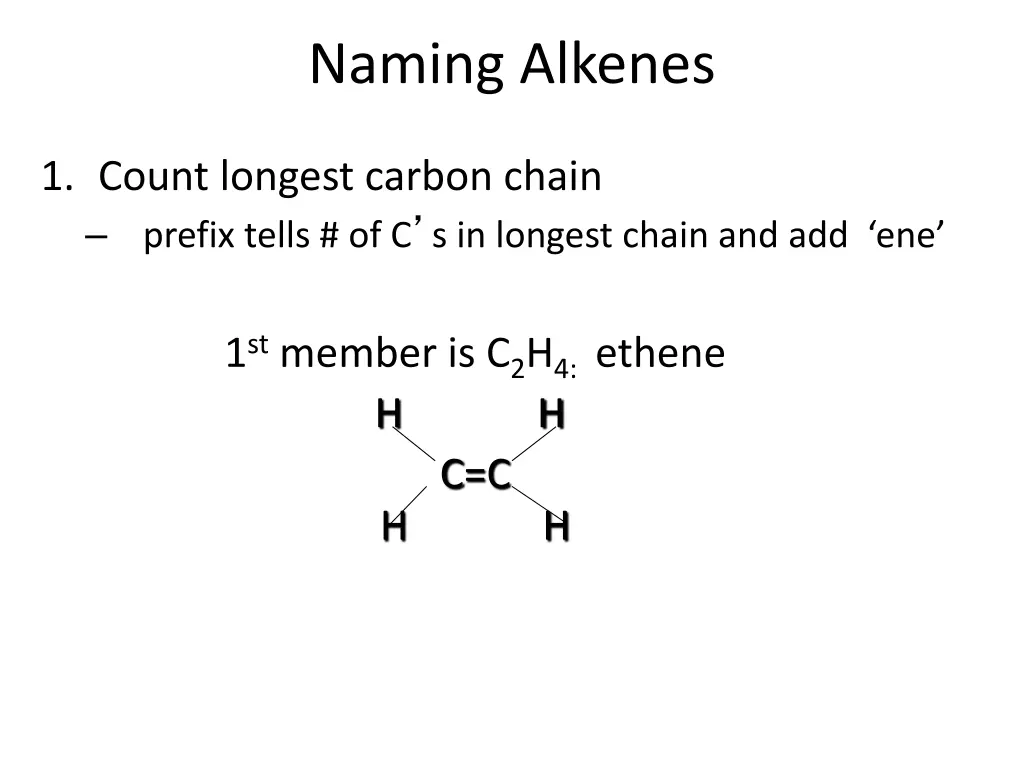 naming alkenes
