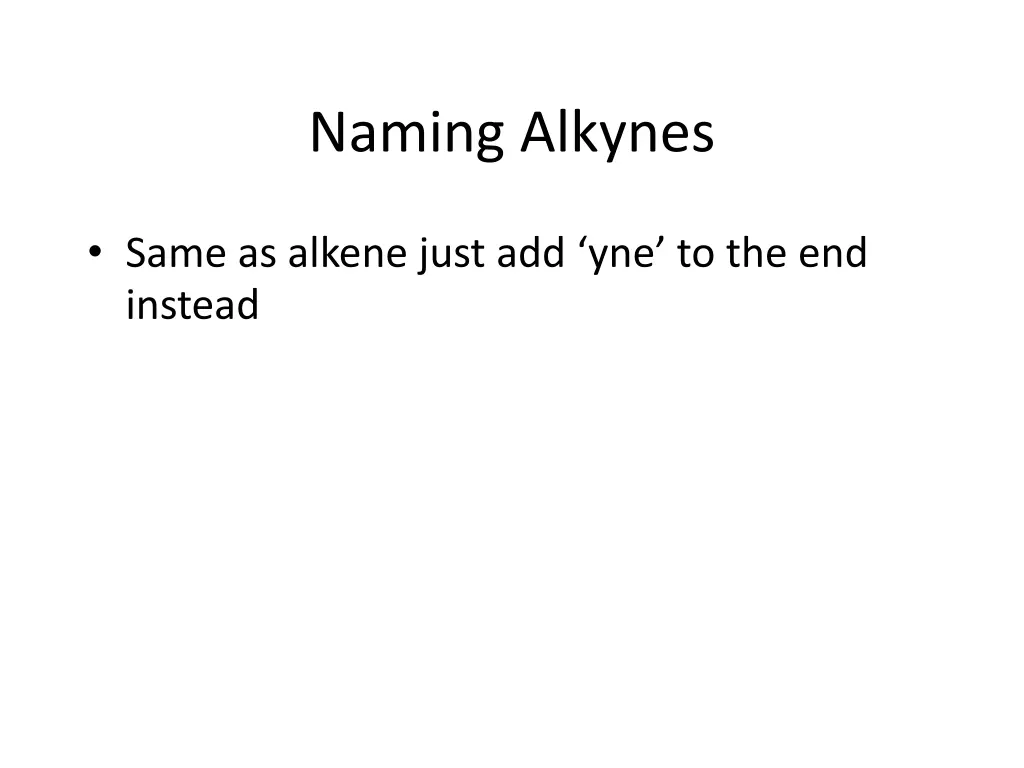 naming alkynes