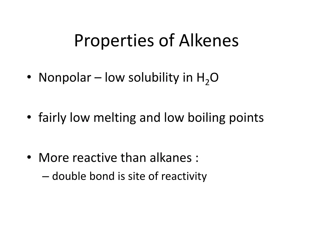properties of alkenes