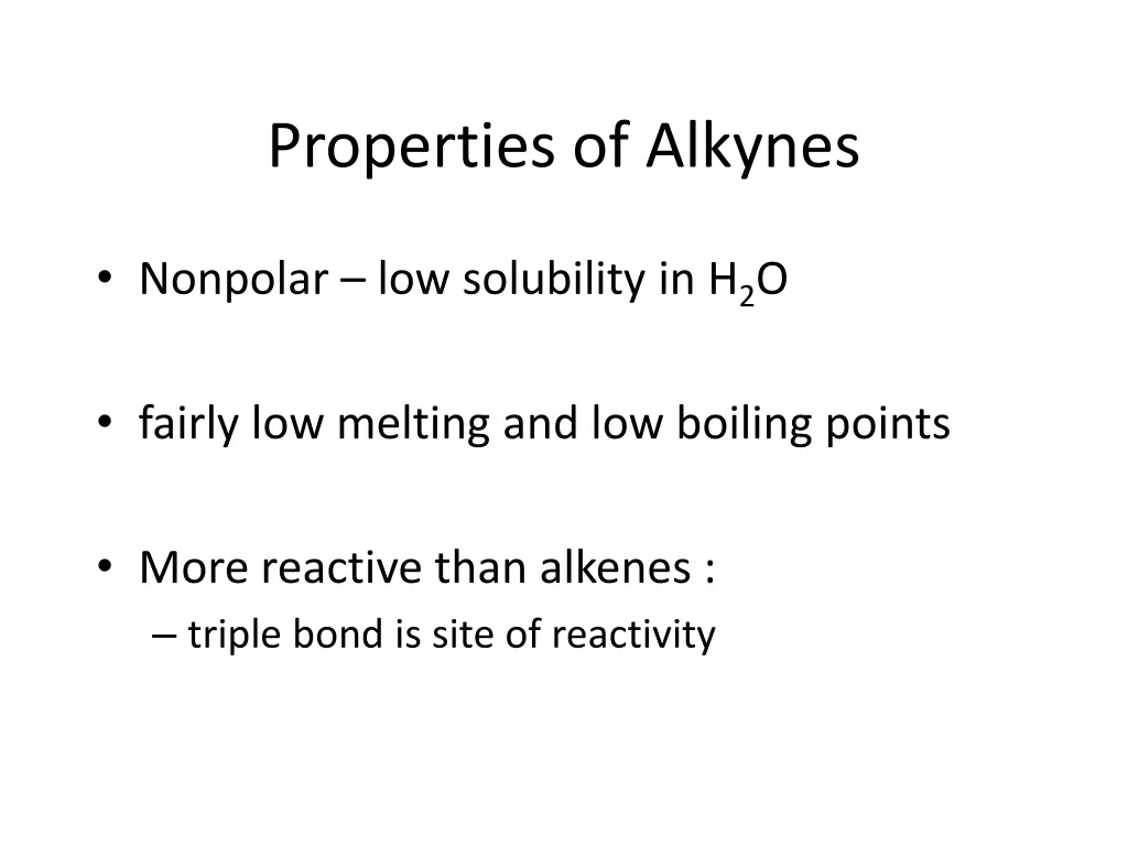 properties of alkynes