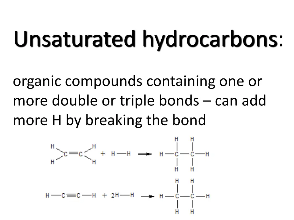 unsaturated hydrocarbons
