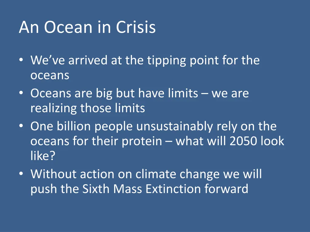 an ocean in crisis