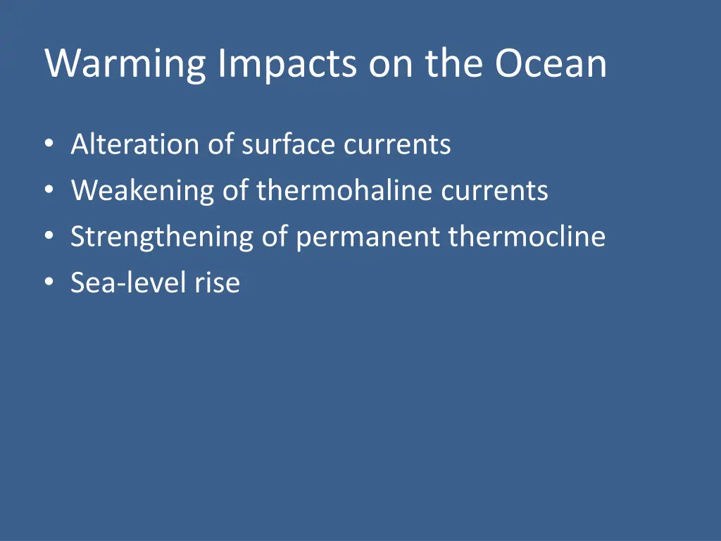 warming impacts on the ocean