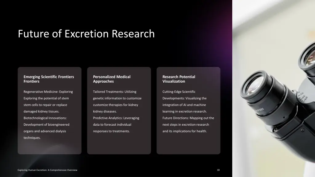 future of excretion research