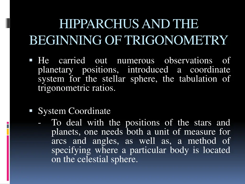 hipparchus and the beginning of trigonometry