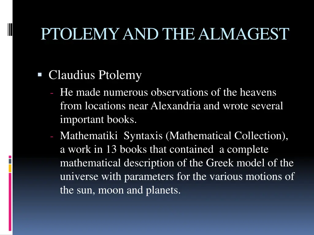 ptolemy and the almagest