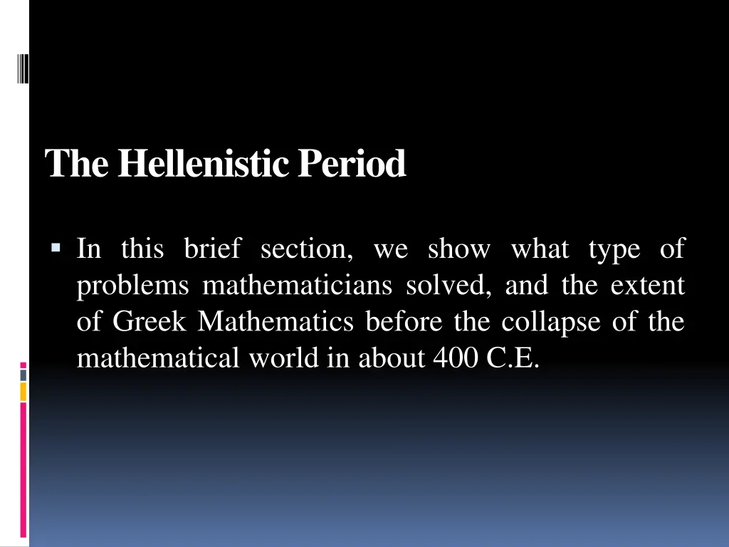 the hellenistic period