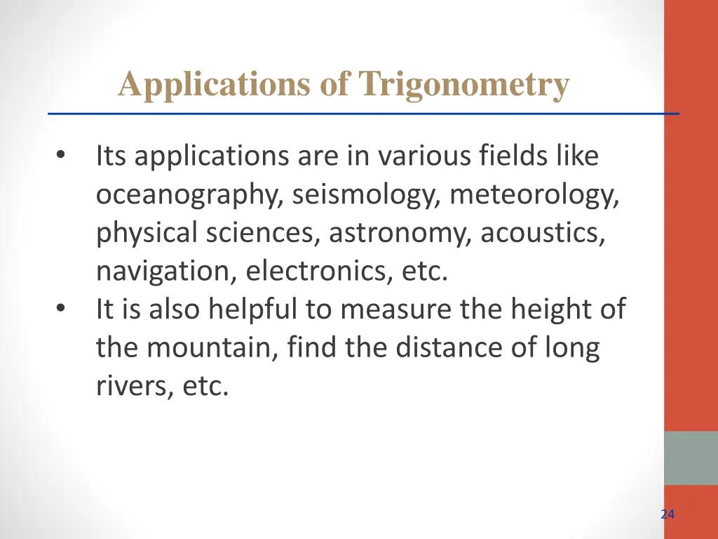 applications of trigonometry