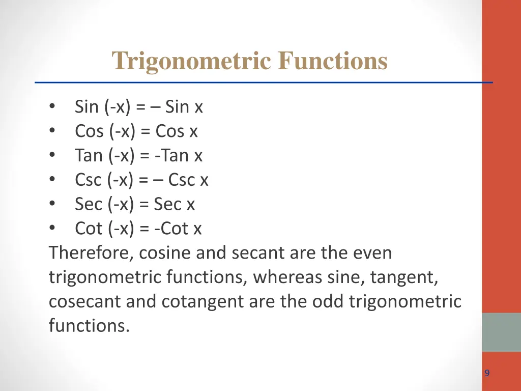 trigonometric functions 3