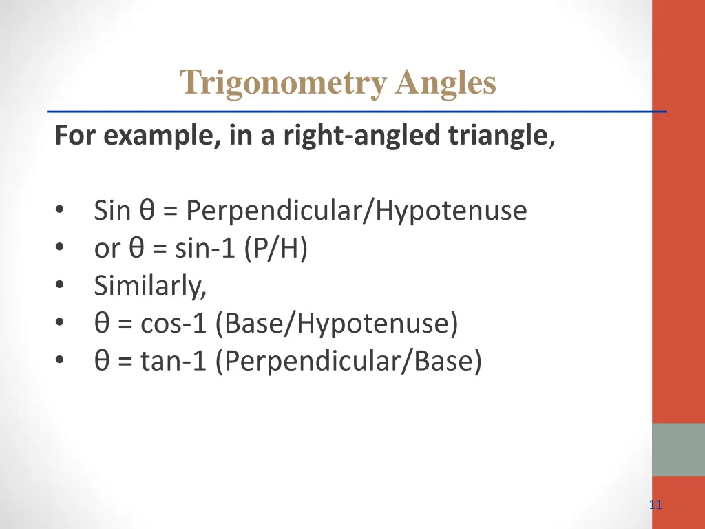 trigonometry angles 1