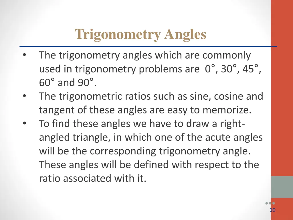 trigonometry angles