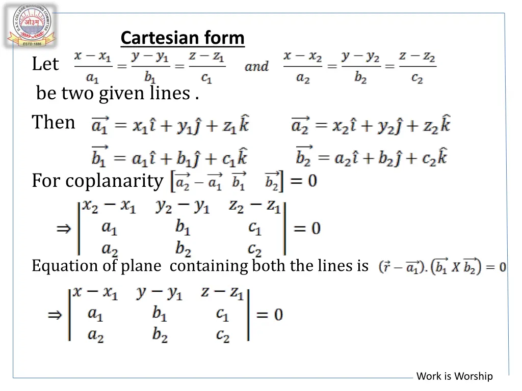 cartesian form