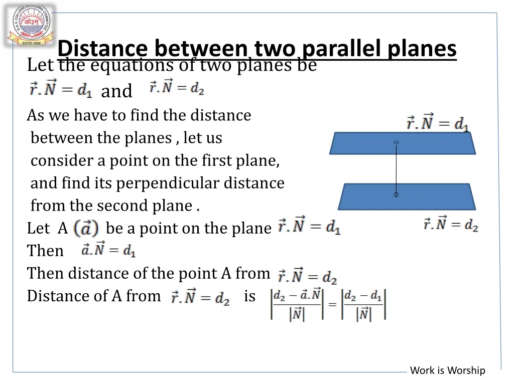 distance between two parallel planes