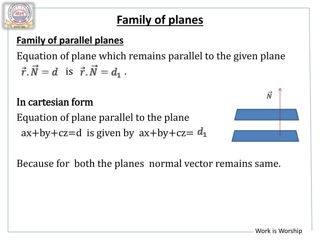 family of planes