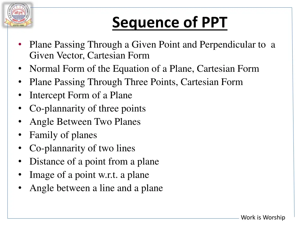 sequence of ppt