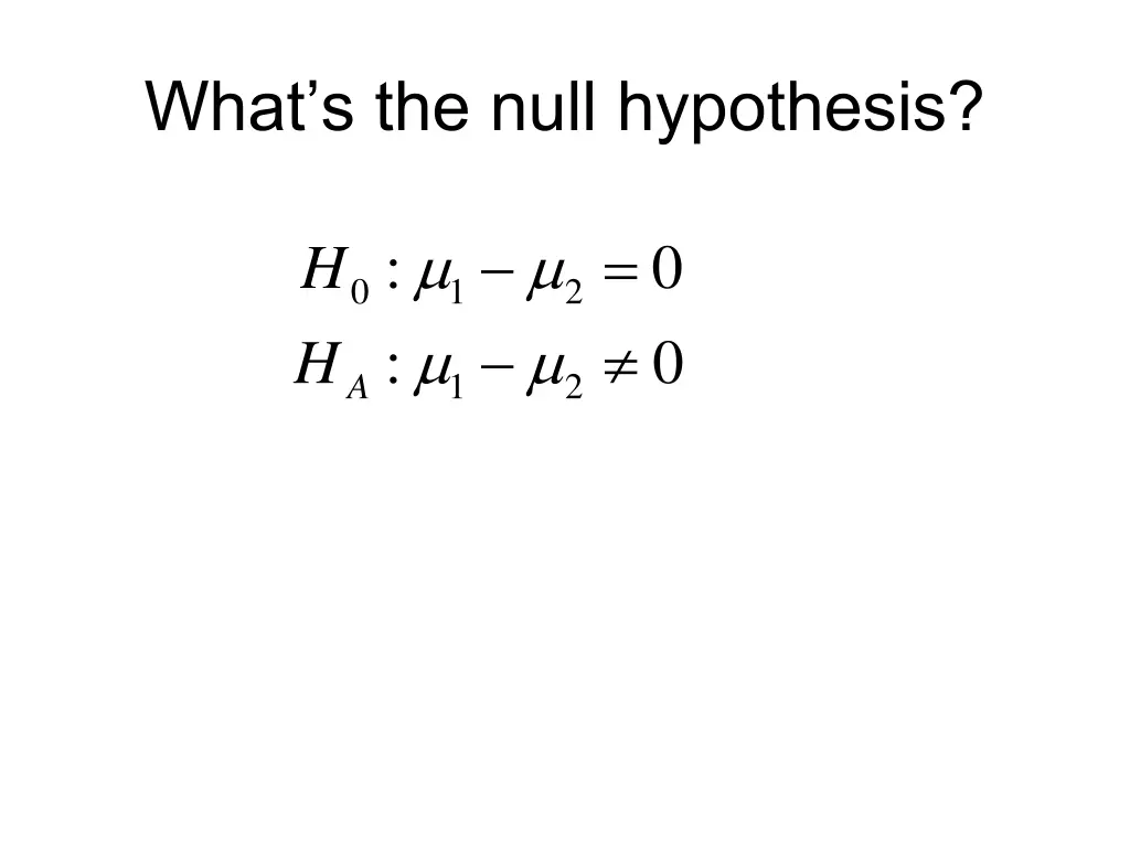 what s the null hypothesis
