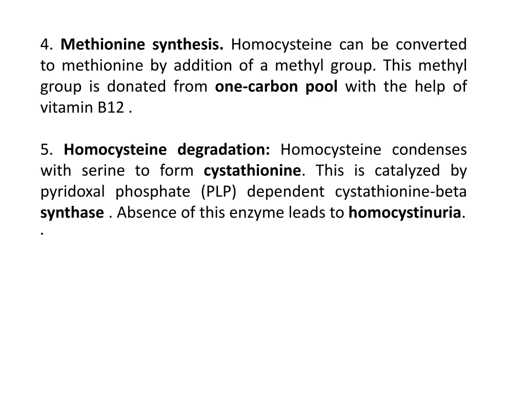 4 methionine synthesis homocysteine