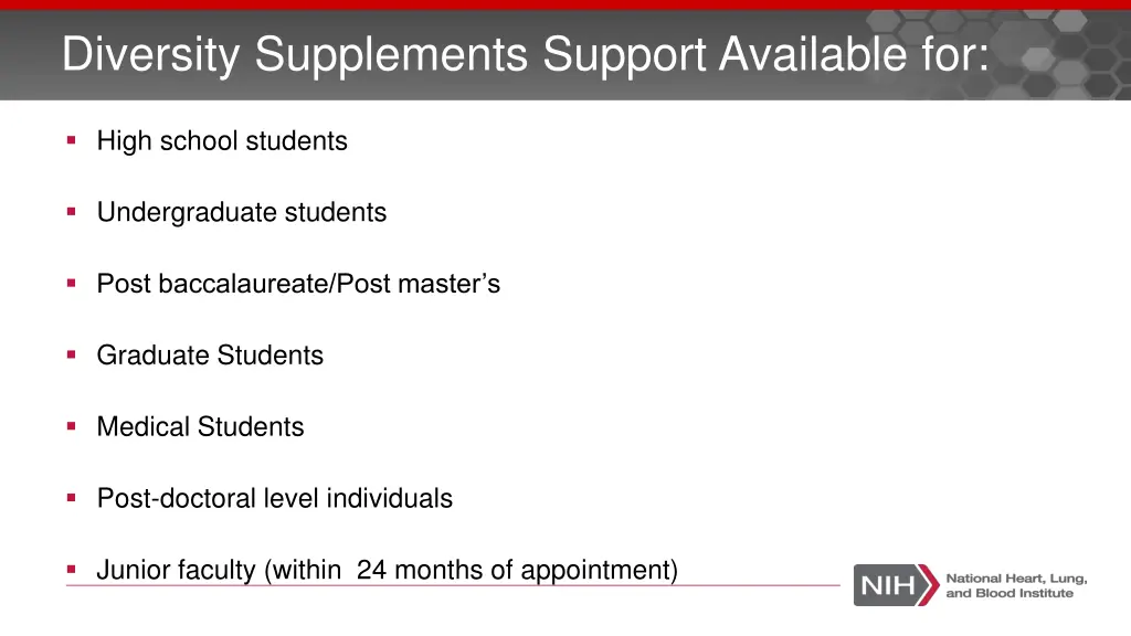 diversity supplements support available for