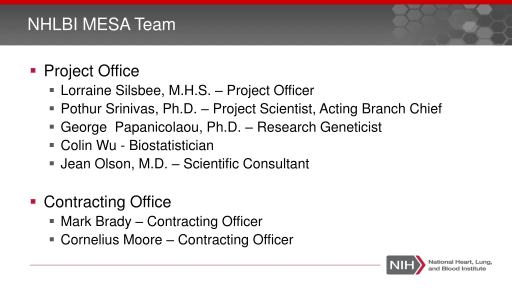 nhlbi mesa team