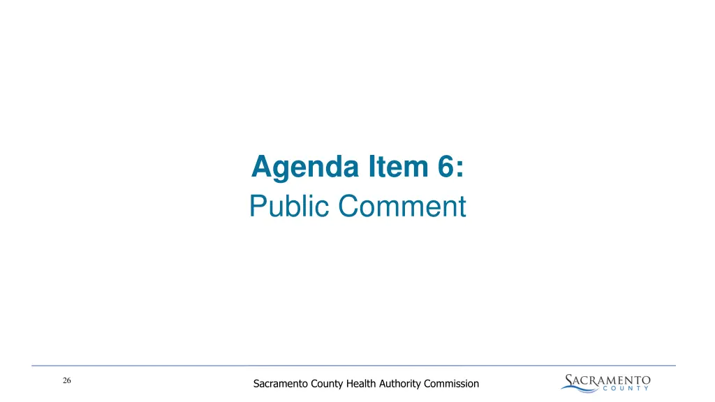agenda item 6 public comment