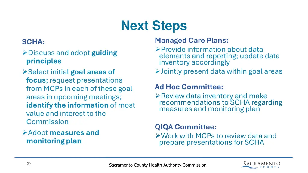 next steps