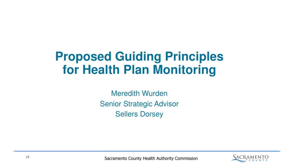 proposed guiding principles for health plan