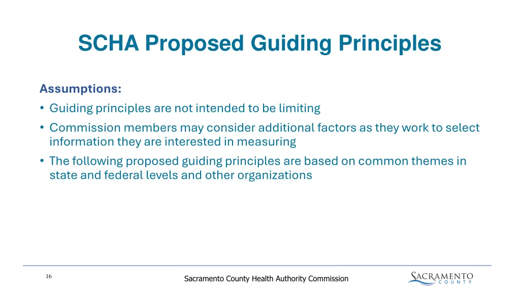 scha proposed guiding principles