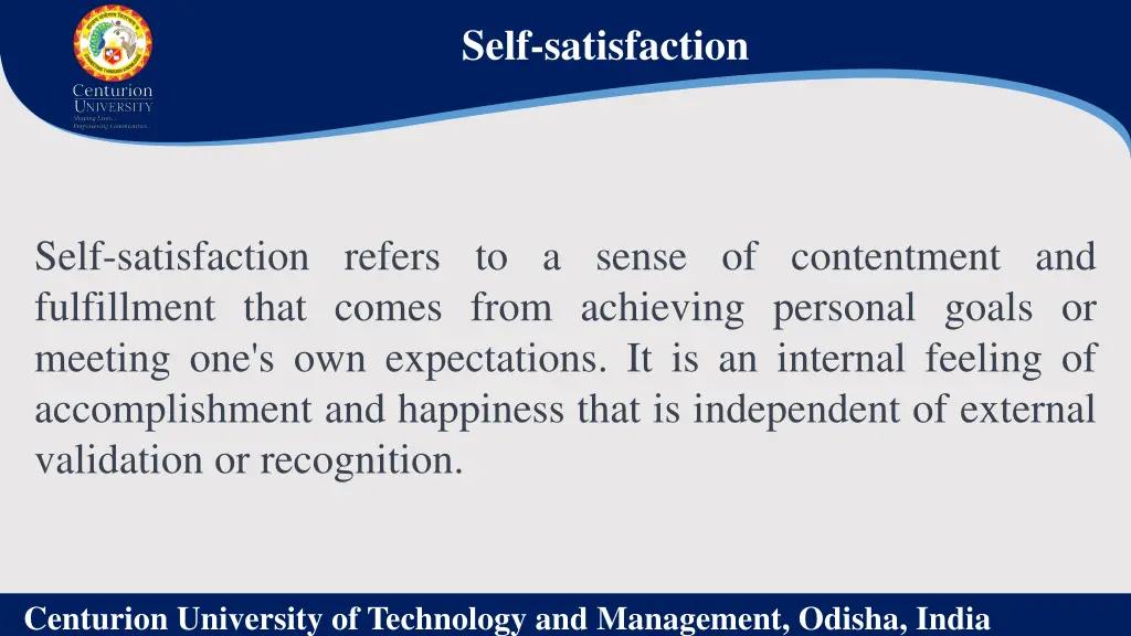 self satisfaction