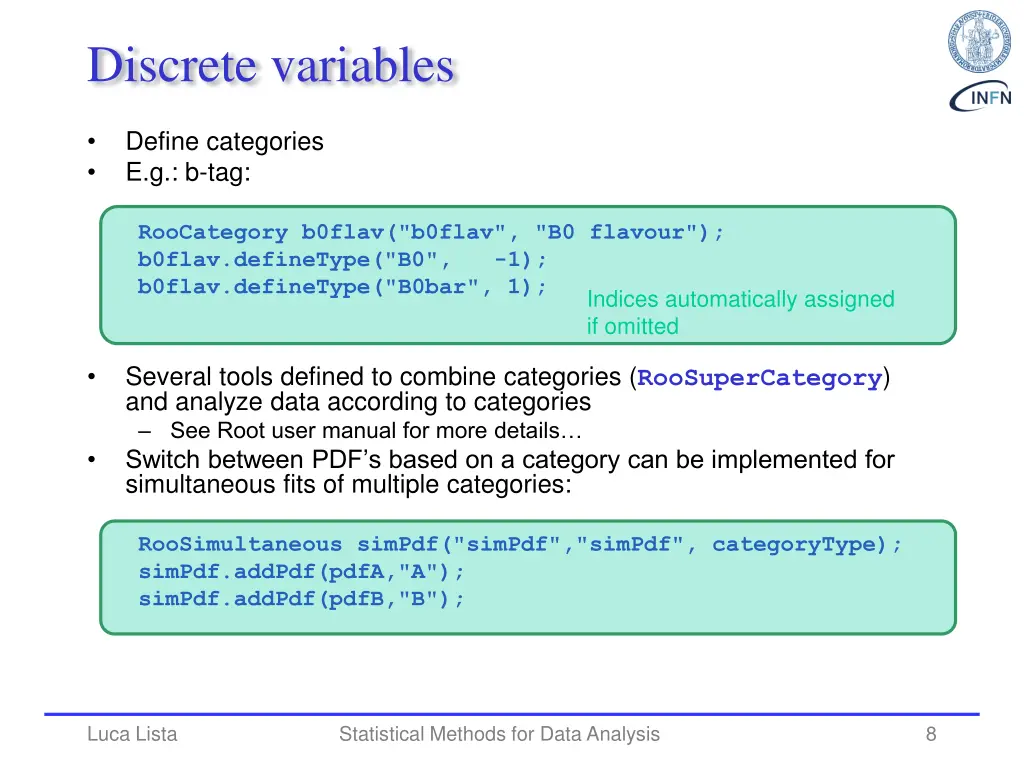discrete variables