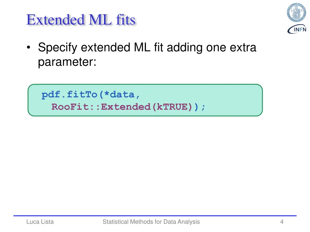 extended ml fits