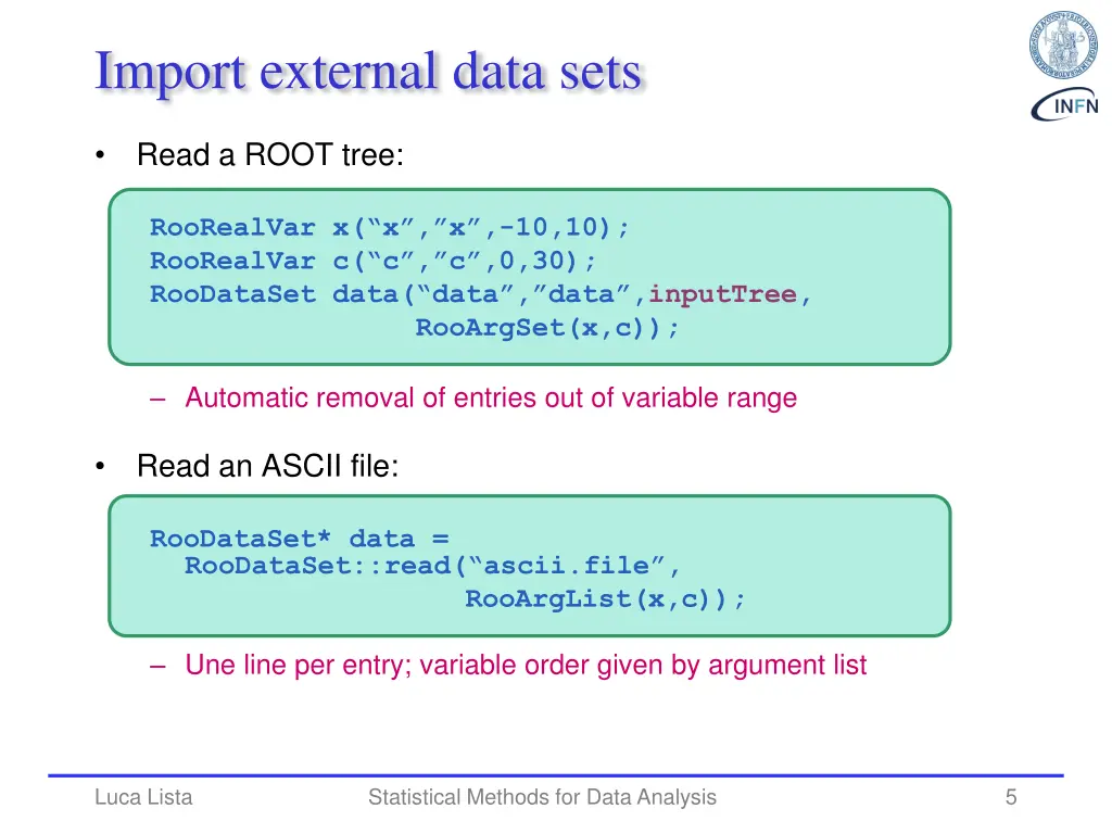 import external data sets
