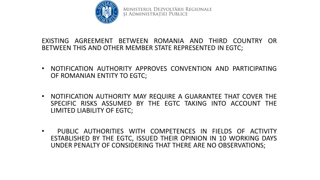 existing agreement between romania and third