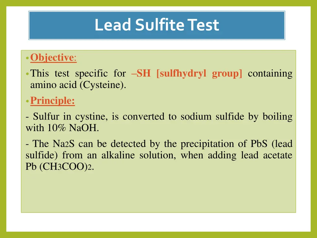 lead sulfite test