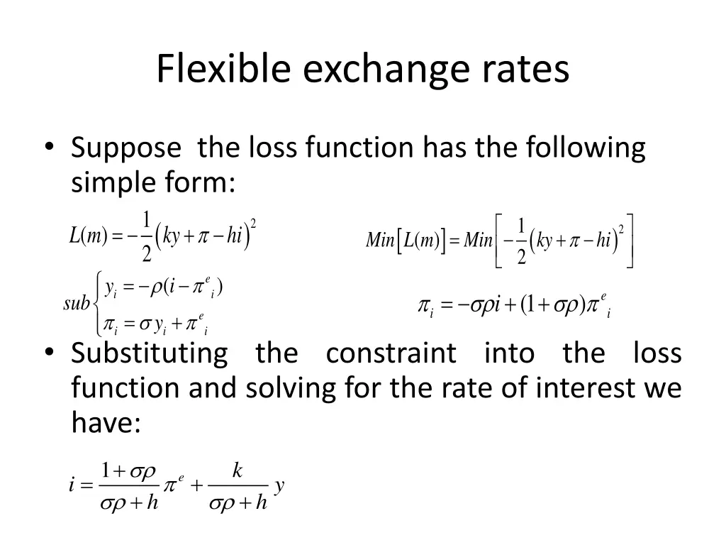 flexible exchange rates