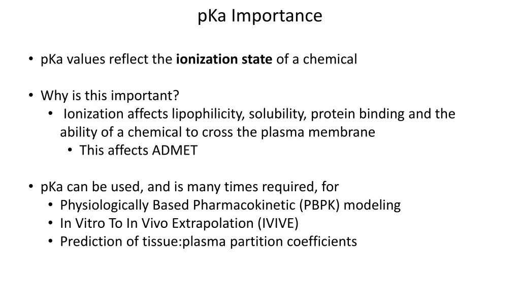 pka importance