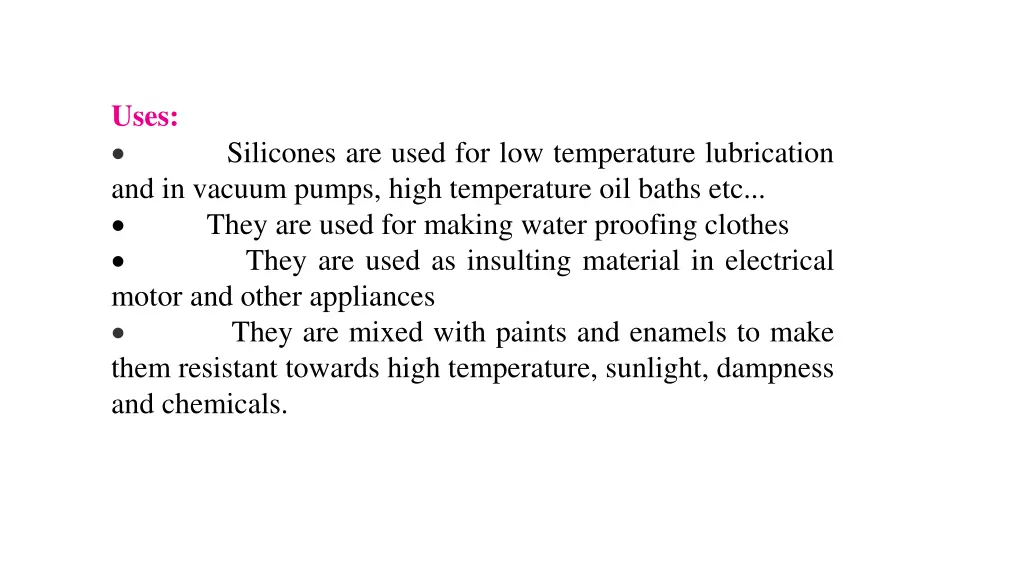 uses and in vacuum pumps high temperature