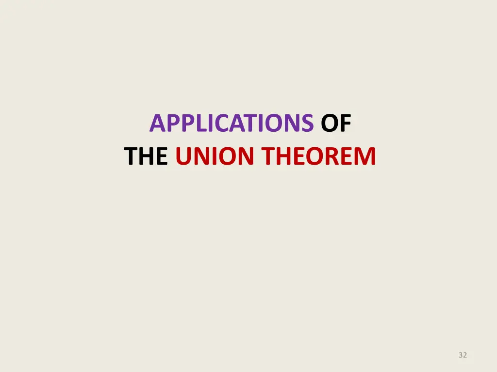 applications of the union theorem