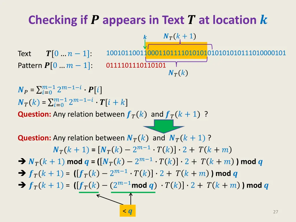 checking if appears in text at location 2