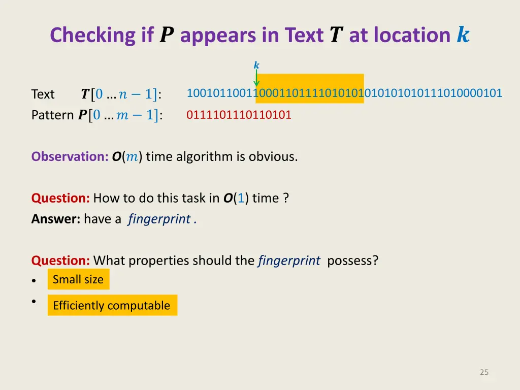checking if appears in text at location