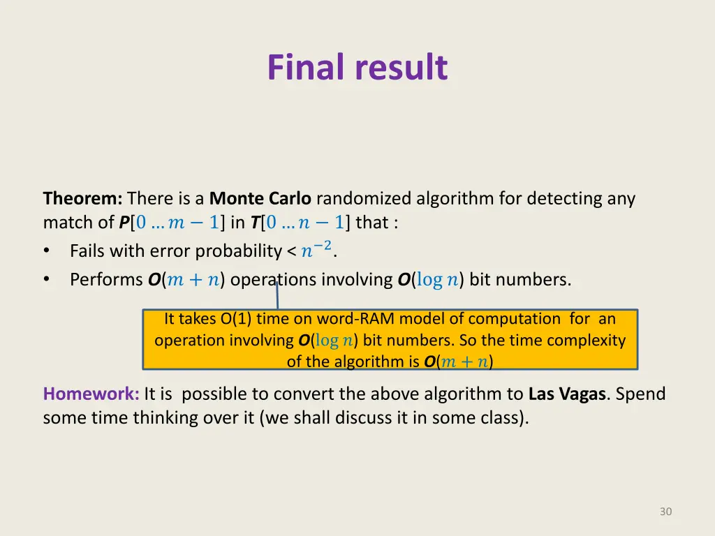 final result