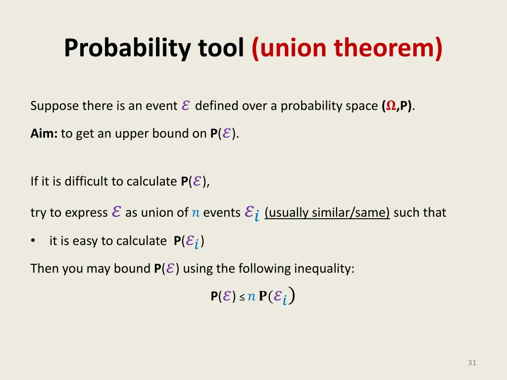 probability tool union theorem