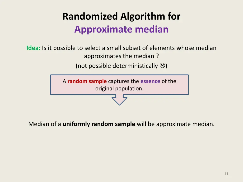 randomized algorithm for approximate median 2