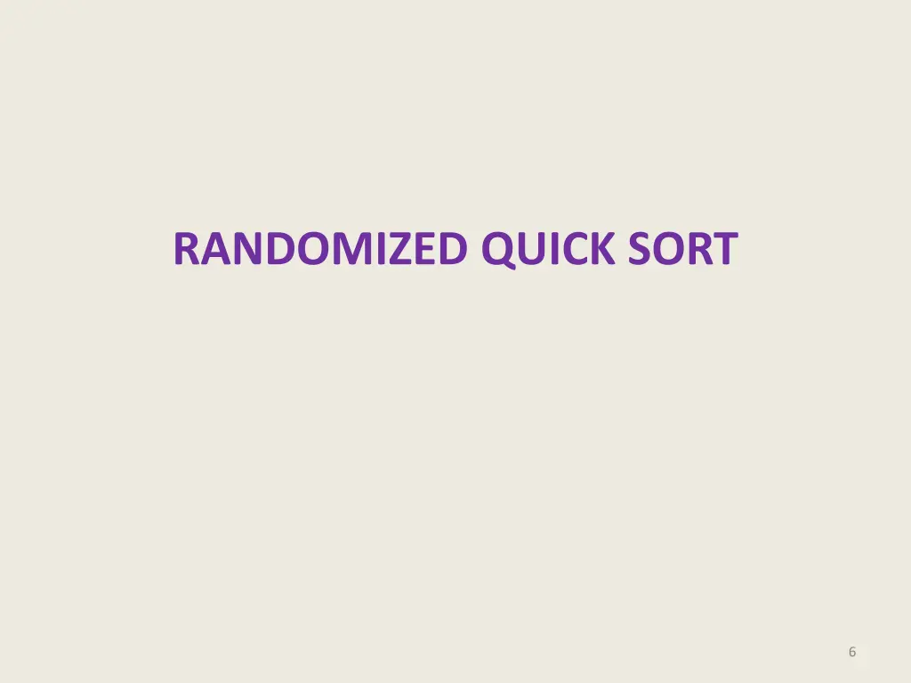 randomized quick sort