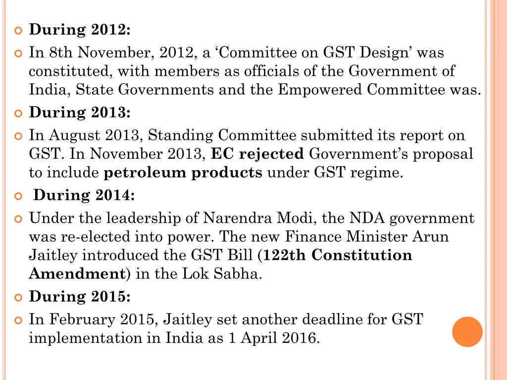 during 2012 in 8th november 2012 a committee