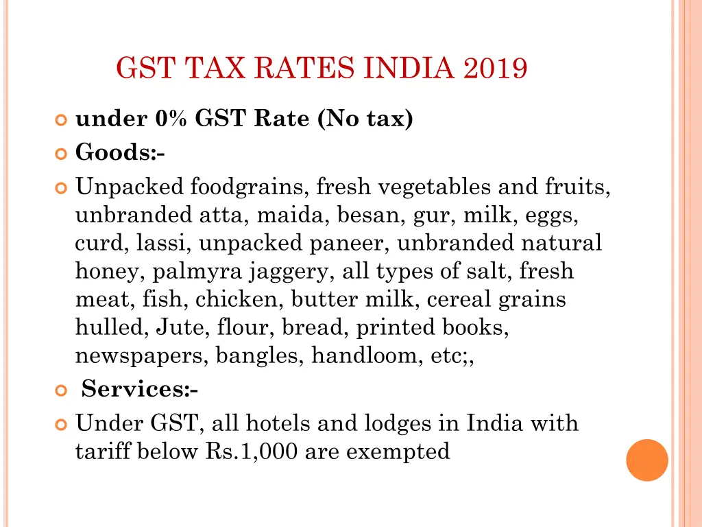 gst tax rates india 2019
