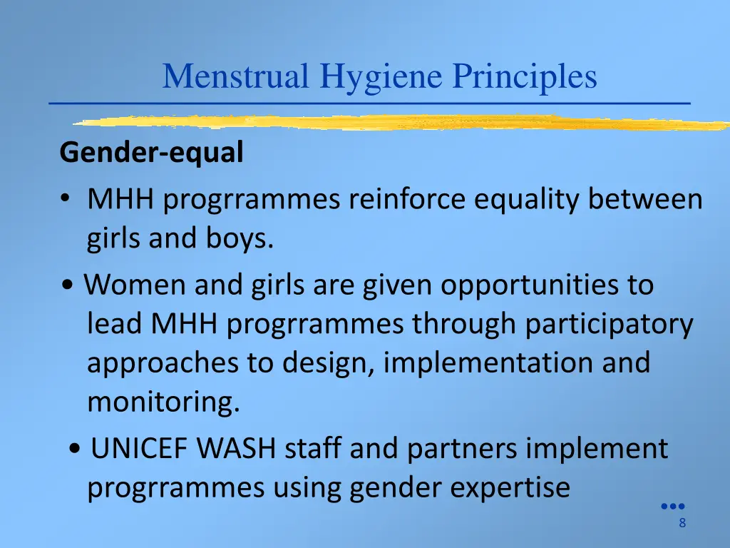 menstrual hygiene principles